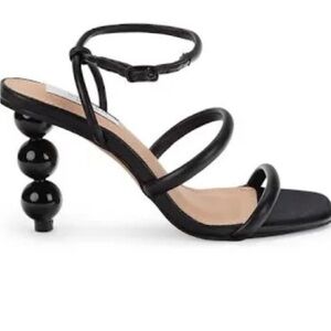 NIB sz 7 Steven By Steve Madden Black Jaimeh Spherical Heel Sandals